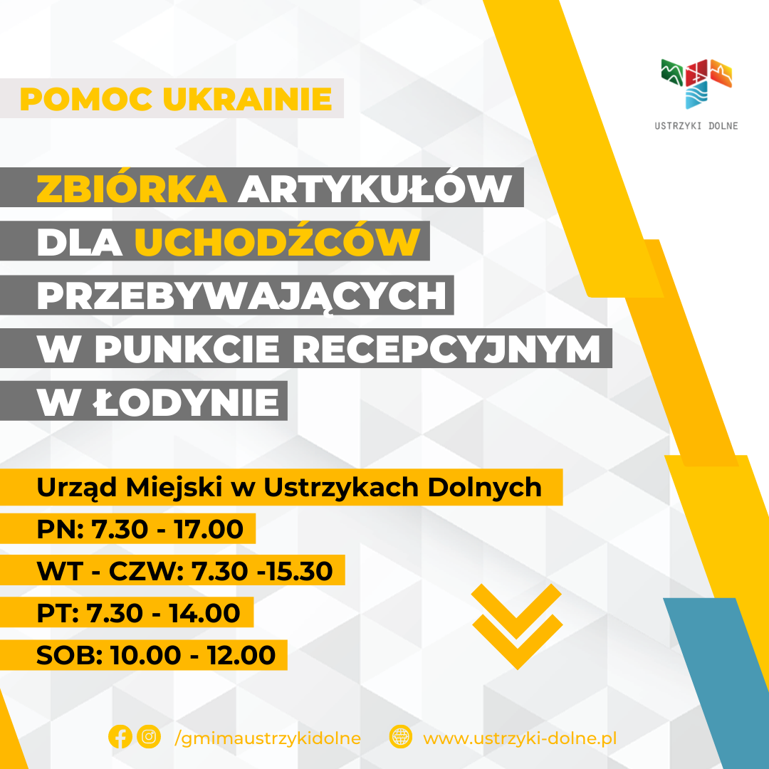 Pomoc Ukrainie - zbiórka artykułów dla uchodźców przebywających w punkcie recepcyjnym na Łodynie